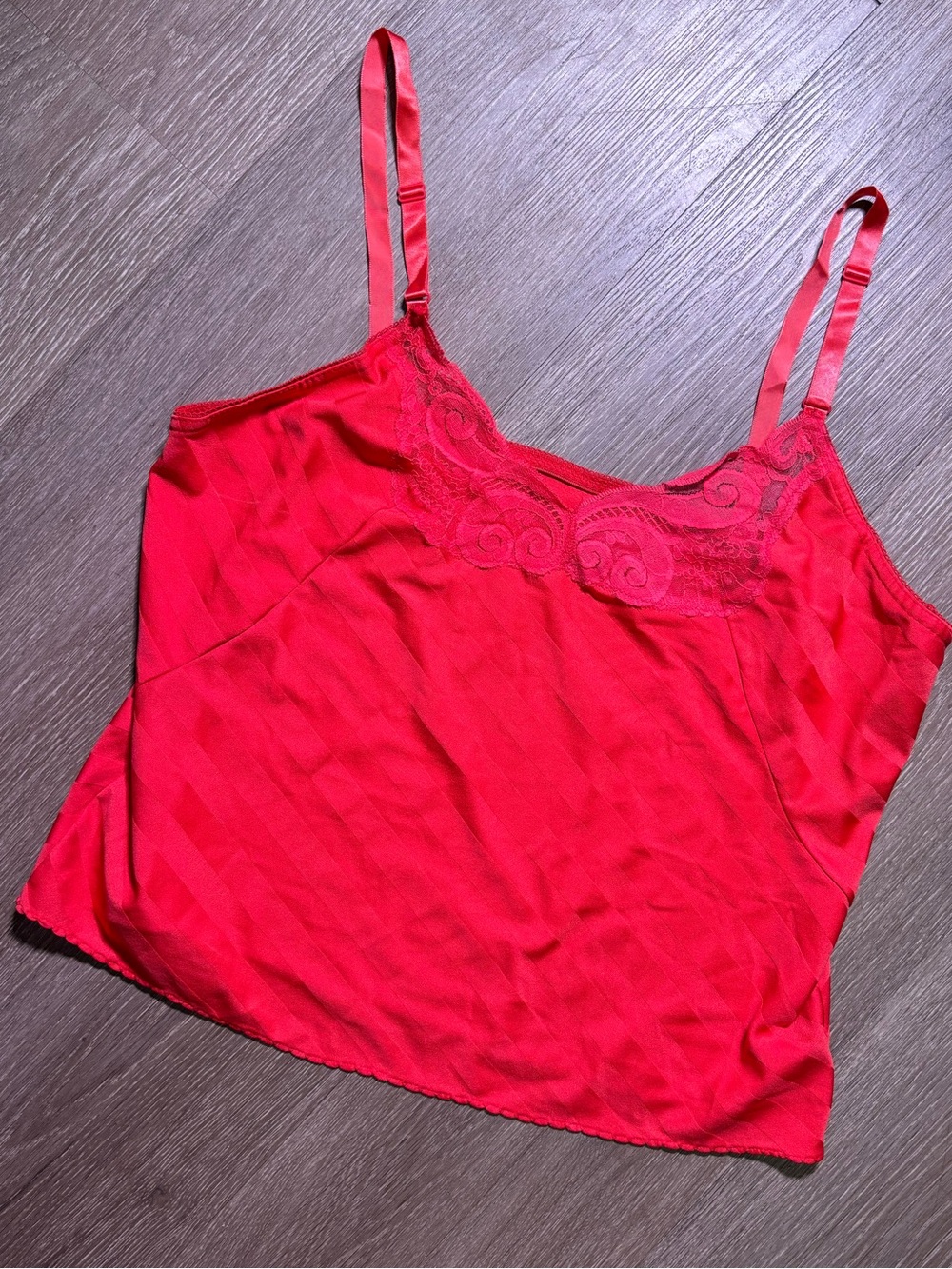 Red Lace-Trim Camisole